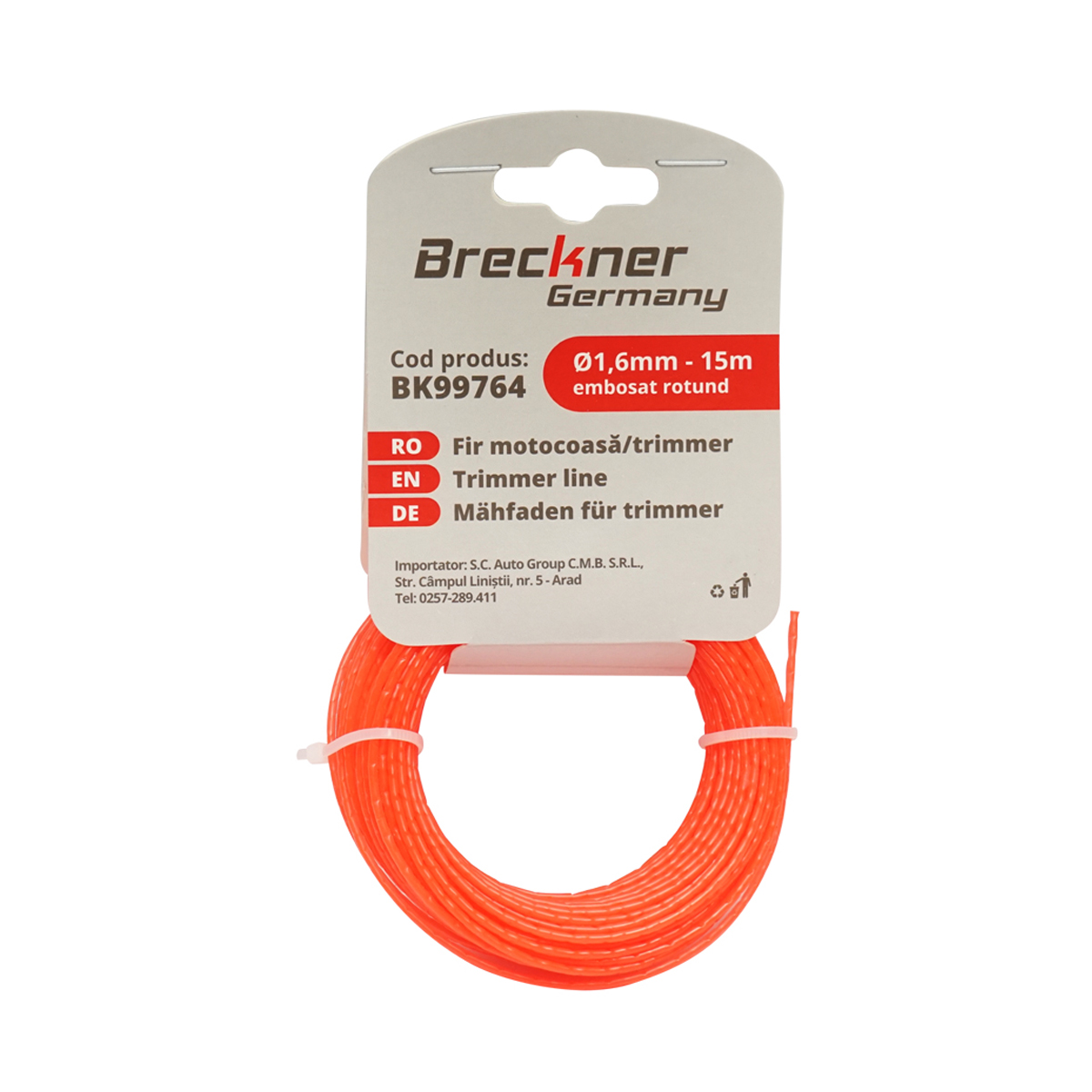 Fir rotund embosat pentru motocoasa 1.6mmx15m Breckner Germany – imagine 2