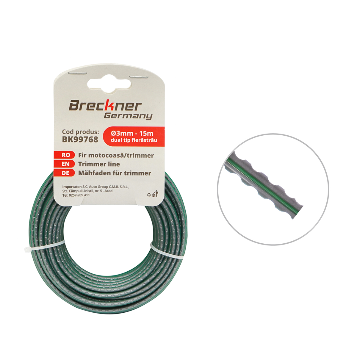 Fir zimtat gri pentru motocoasa 3mmx15m Breckner Germany