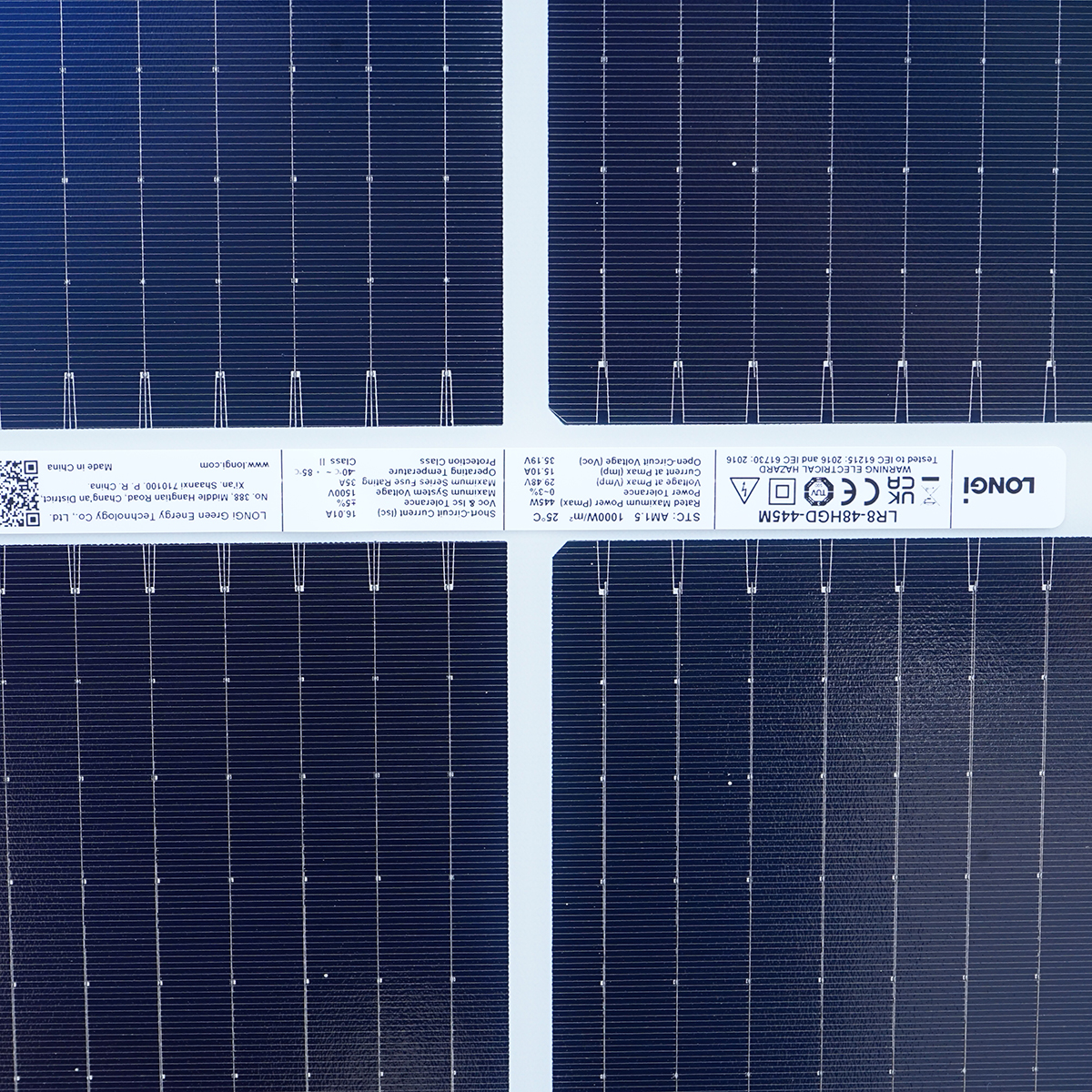 Panou solar bifacial LONGi 445W fotovoltaic, monocristalin 1762x1134x30mm – imagine 4
