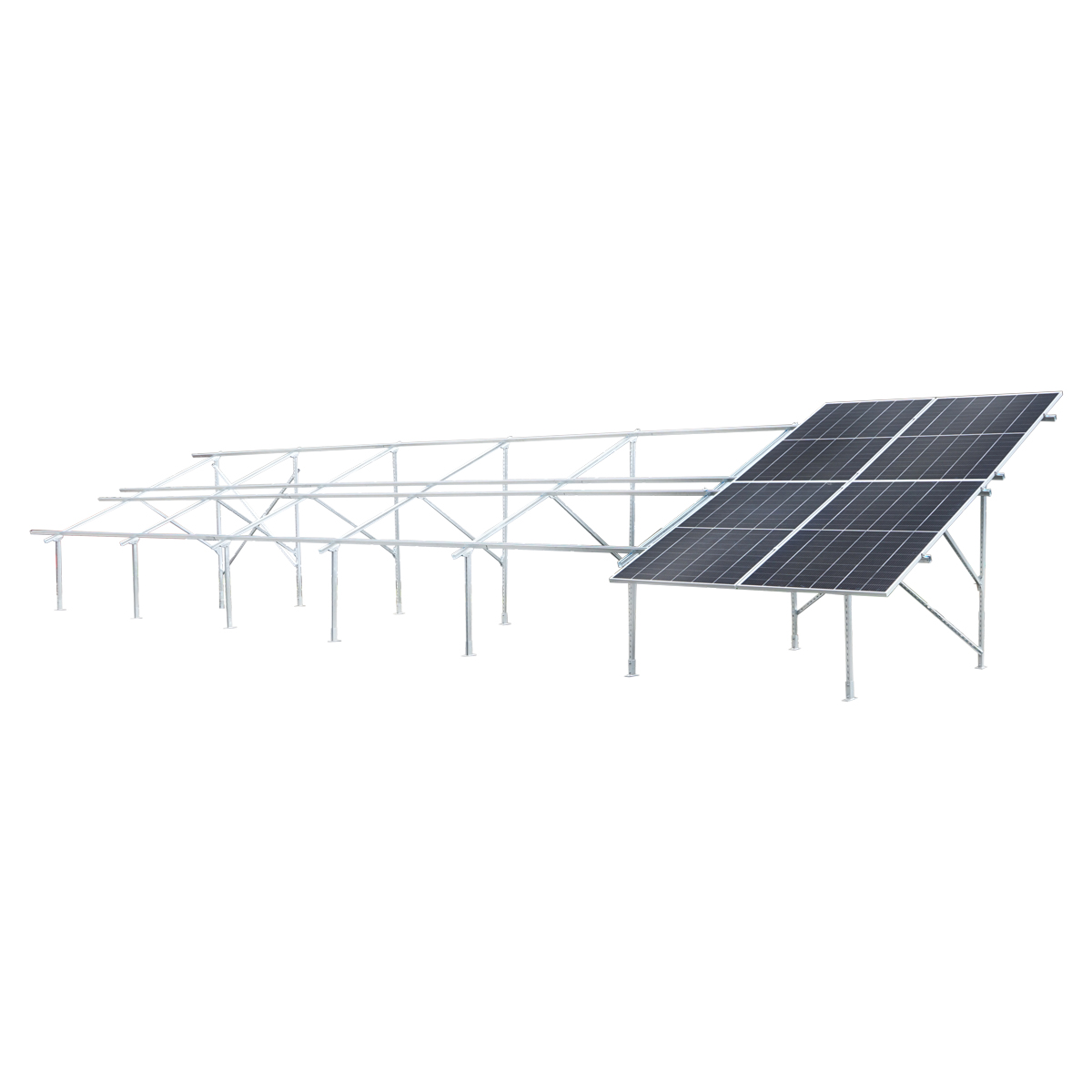 Sistem complet montare, structura pe sol pentru 22 panouri solare fotovoltaice 13KW unghi 25 grade Breckner Germany – imagine 2