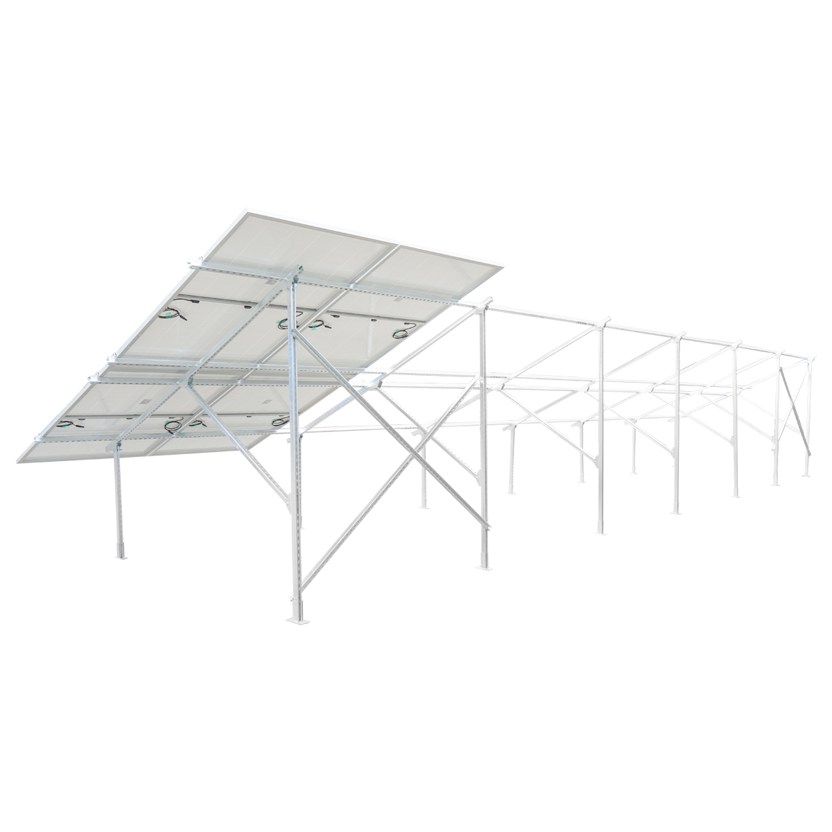 Sistem complet montare, structura pe sol pentru 22 panouri solare fotovoltaice 13KW unghi 25 grade Breckner Germany – imagine 3