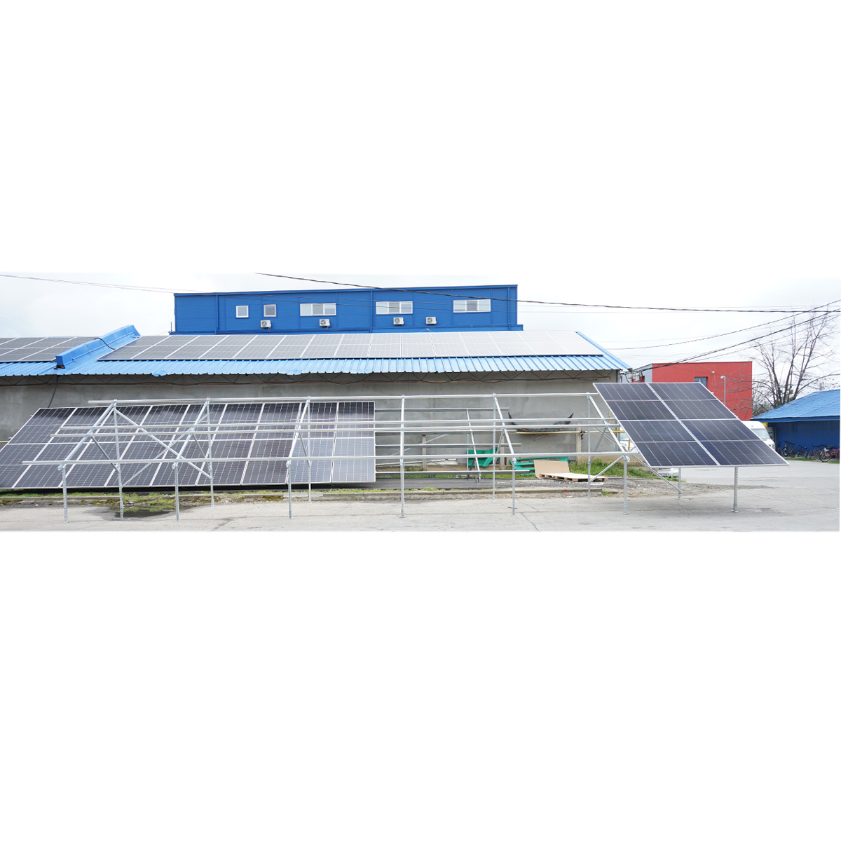 Sistem complet montare, structura pe sol pentru 22 panouri solare fotovoltaice 13KW unghi 25 grade Breckner Germany – imagine 6