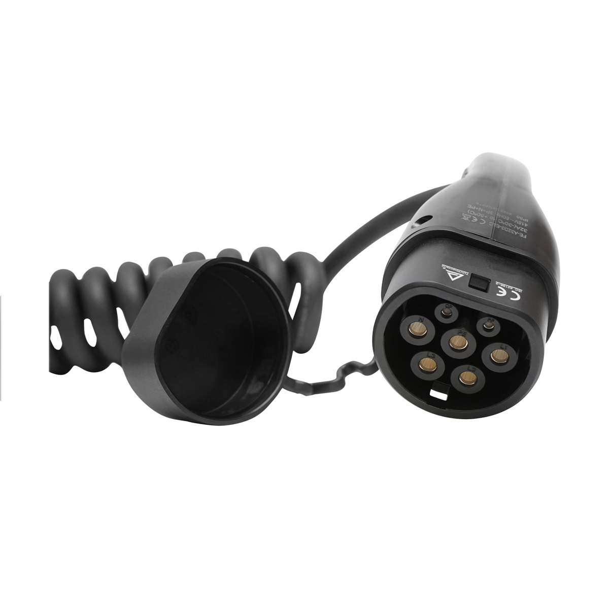 Cablu spiralat incarcare 380V, 5M, Type 2, pentru masini electrice 22KW, 32A, trifazic IP55 – imagine 2
