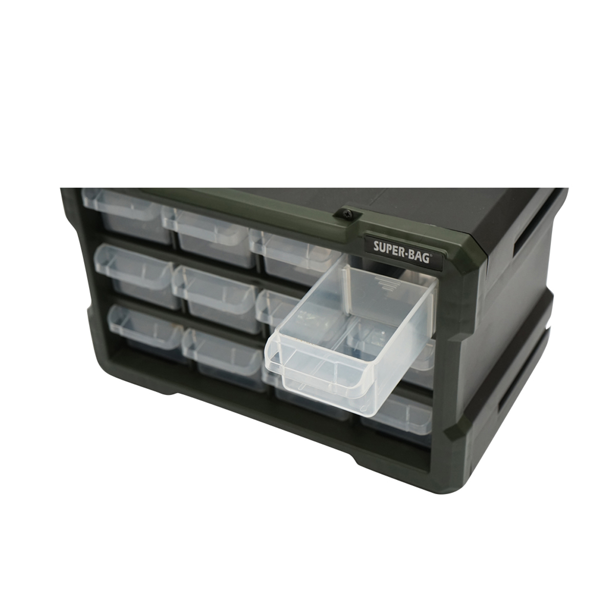 Cutie depozitare verde din plastic modulara, 12 sertare 158x266x170mm Breckner Germany – imagine 5