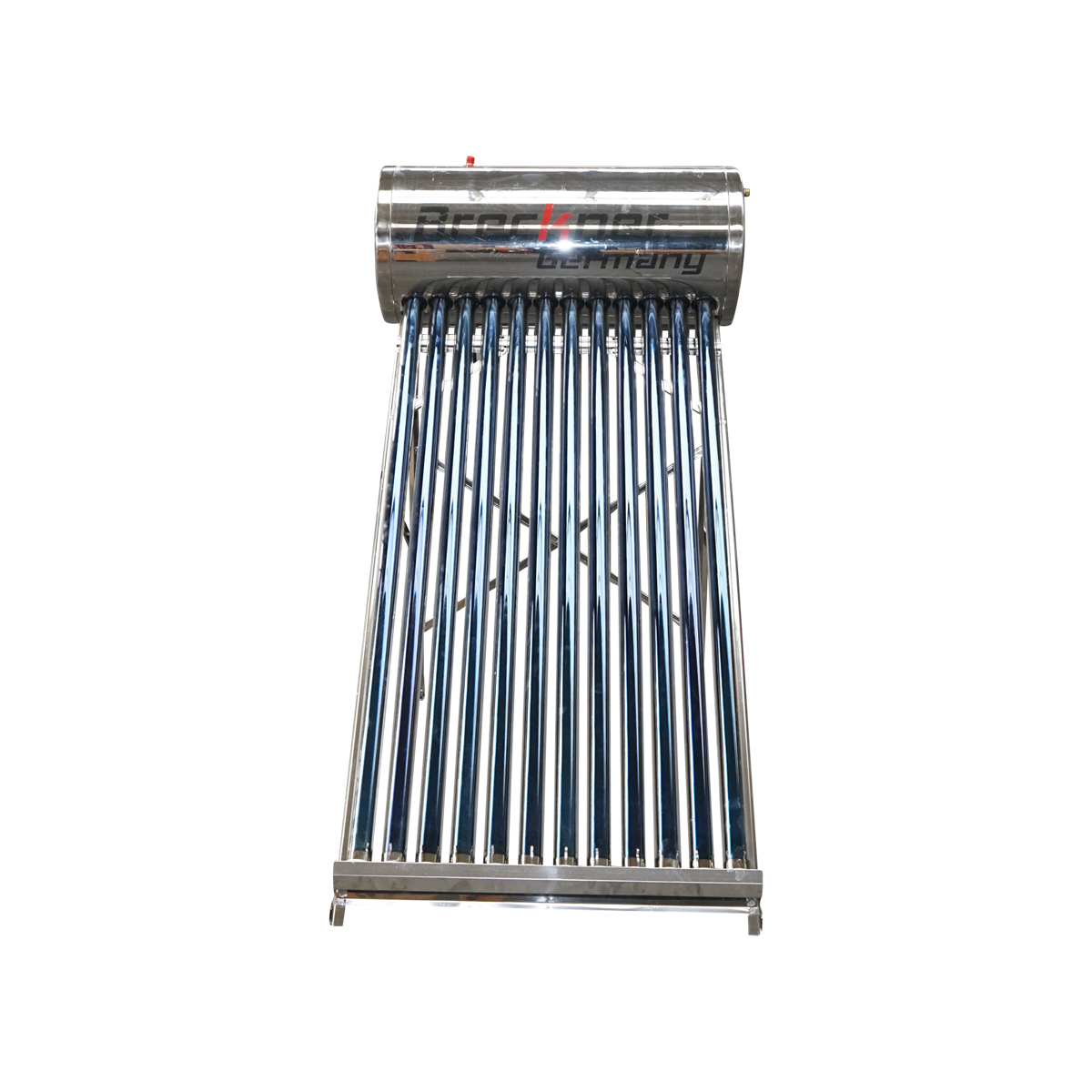 Panou solar nepresurizat inox cu 12 tuburi pentru apa calda, boiler 120L Breckner Germany – imagine 2