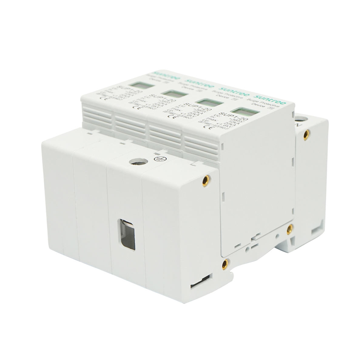 Descarcator la supratensiune cu semnalizare pentru sisteme fotovoltaice 4P, SUP1-20, 385V Suntree – imagine 3
