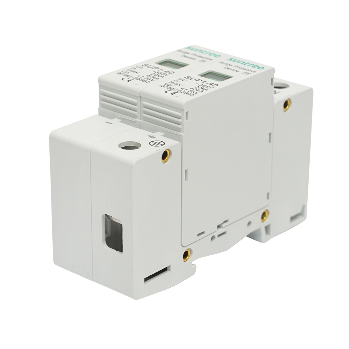 Descarcator la supratensiune cu semnalizare pentru sisteme fotovoltaice, 2P, SUP1-40, 385V Suntree – imagine 3