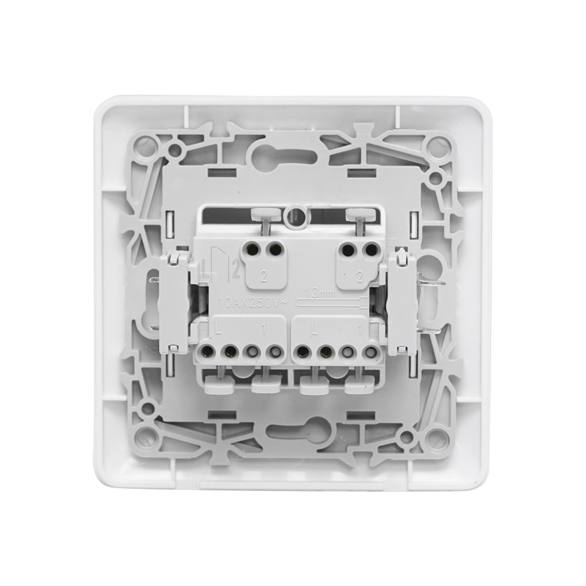 Intrerupator alb dublu ST 220V - 250V, 10A incastrat – imagine 3