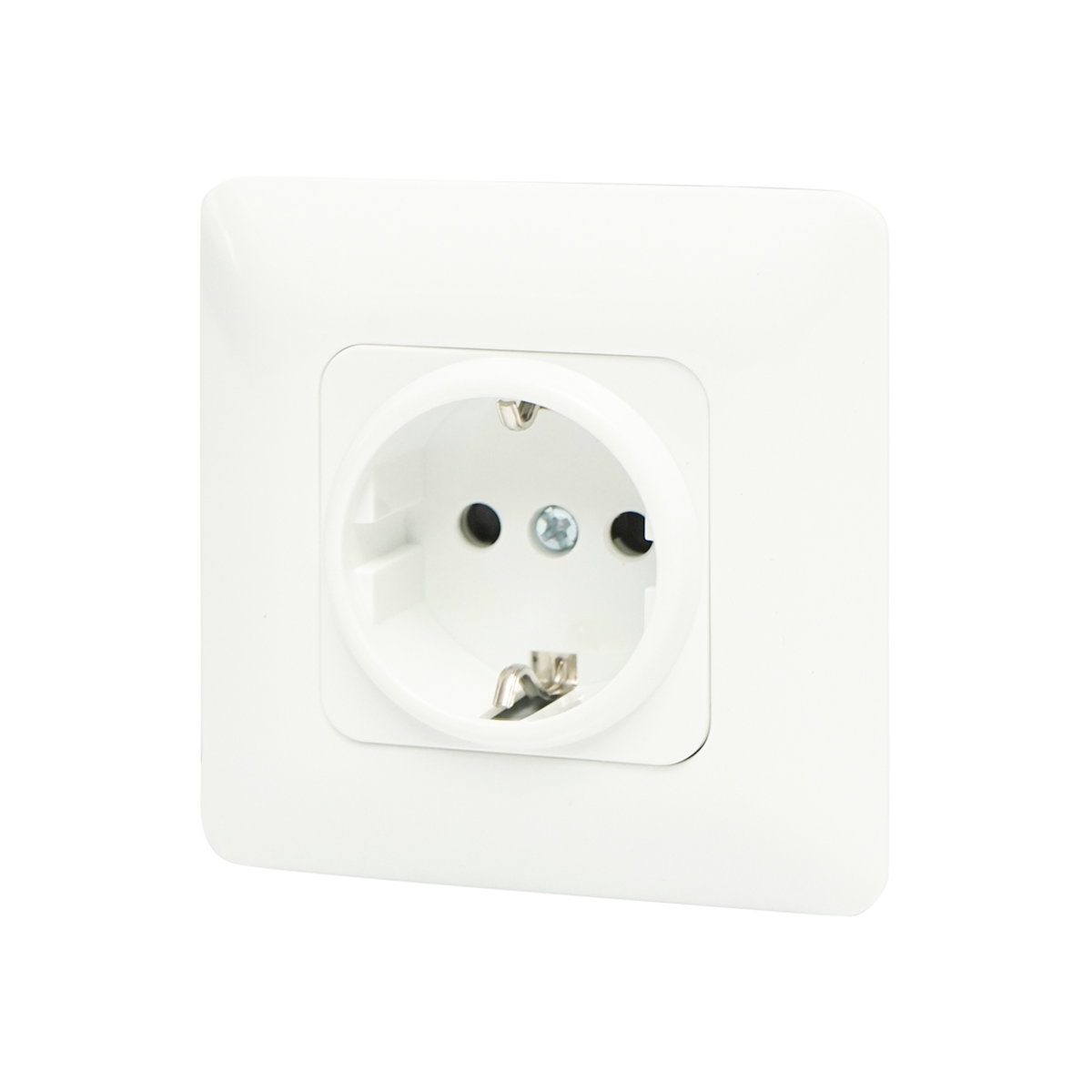Priza Schuko simpla cu impamantare alba ST 220V - 250V, 16A incastrat – imagine 2