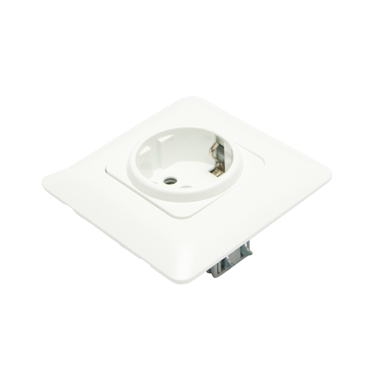 Priza Schuko simpla cu impamantare alba ST 220V - 250V, 16A incastrat – imagine 4