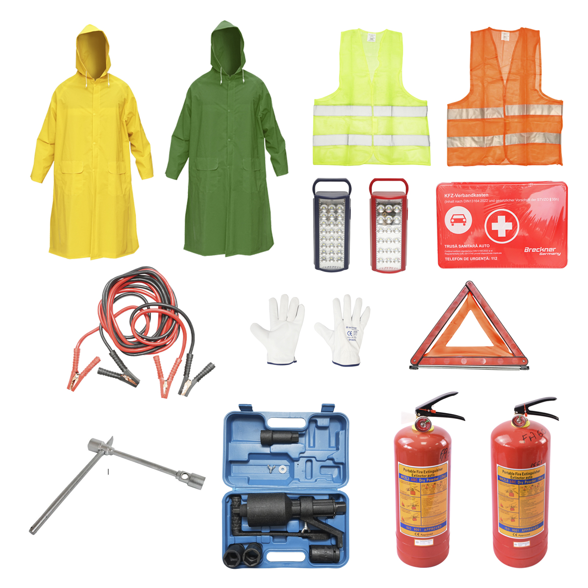 Kit siguranta auto 15 piese omologat, pachet legislativ pentru camioane si autoutilitare