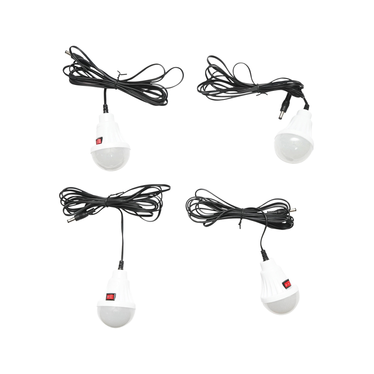 Kit iluminat portabil LED cu 4 becuri/proiector, panou solar radio FM si baterie 10000 mAhH pentru pescuit camping GD-8076 – imagine 2