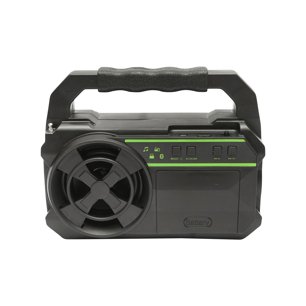 Kit iluminat portabil LED cu 3 becuri/proiector, panou solar radio FM si baterie 4500 mAhH pentru pescuit camping GD-8081FM – imagine 2