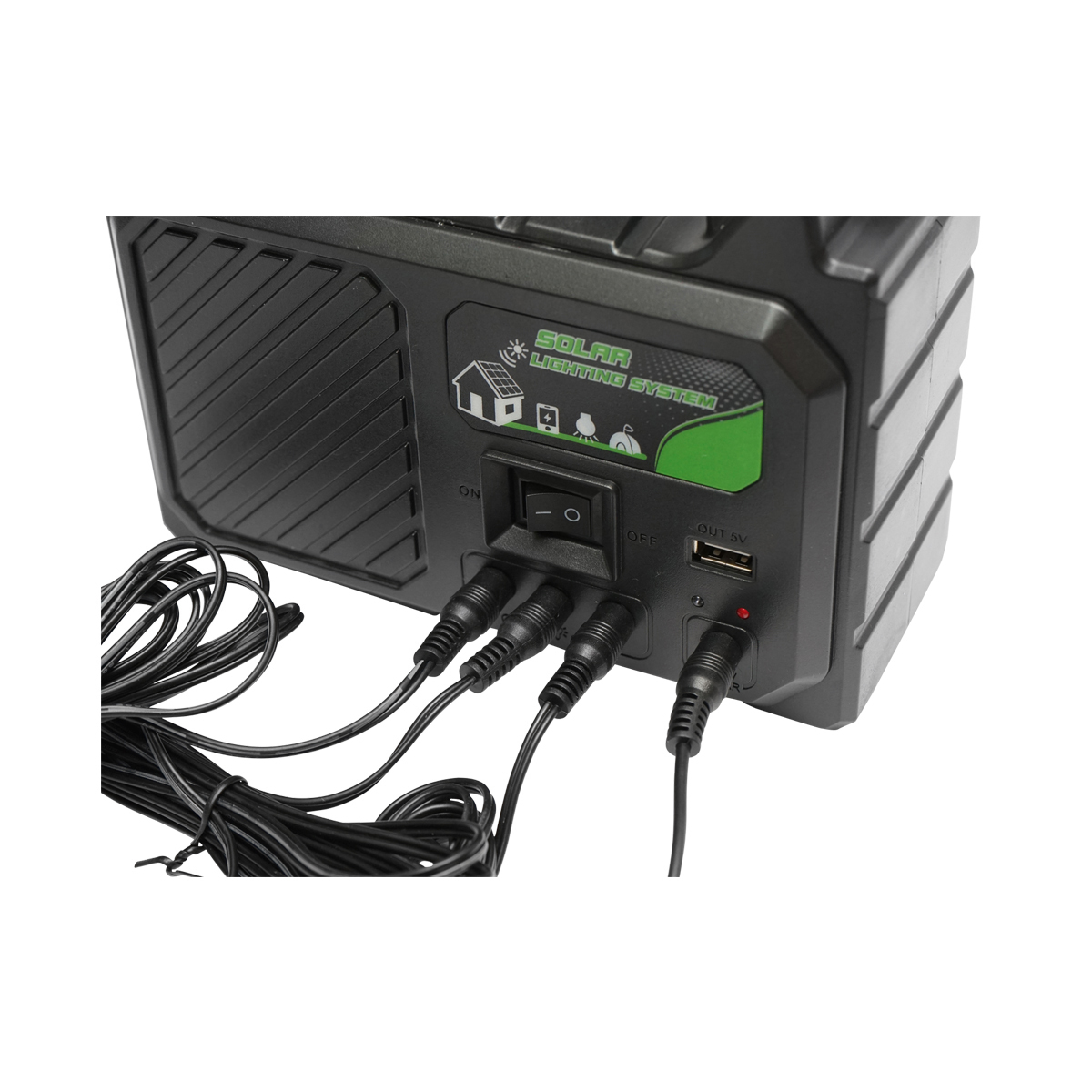 Kit iluminat portabil LED cu 3 becuri/proiector, panou solar si baterie 3.7V, 5500Ah pentru pescuit camping GD-P30 – imagine 2