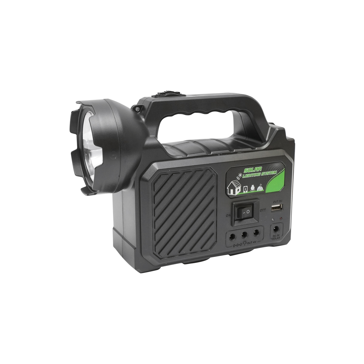 Kit iluminat portabil LED cu 3 becuri/proiector, panou solar si baterie 3.7V, 5500Ah pentru pescuit camping GD-P30 – imagine 4