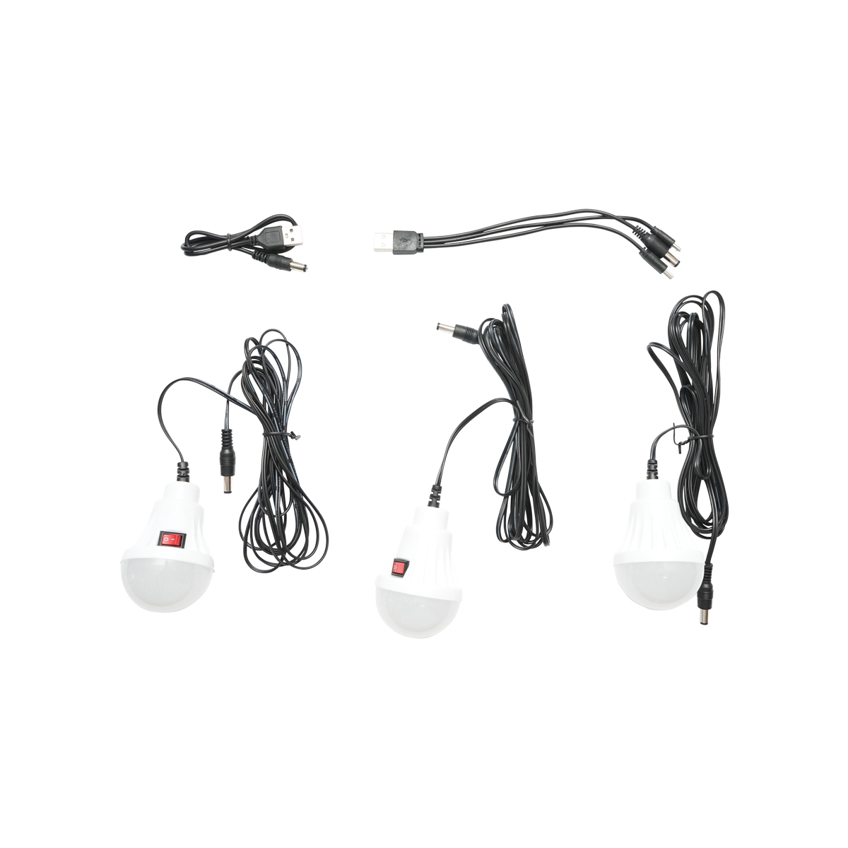 Kit iluminat portabil LED cu 3 becuri/proiector, panou solar si baterie 3.7V, 5500Ah pentru pescuit camping GD-P30 – imagine 7