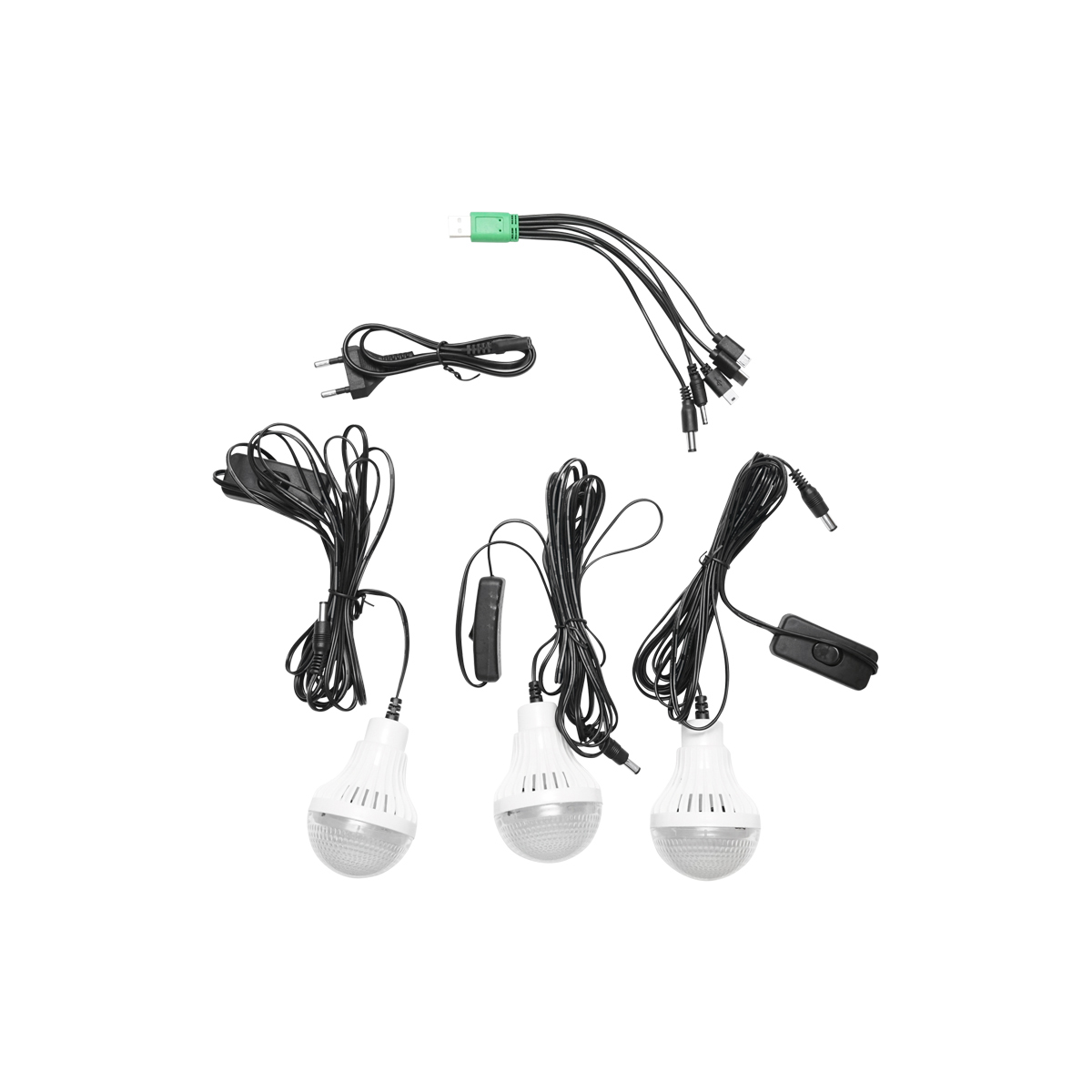 Kit iluminat portabil LED cu 3 becuri/proiector, panou solar si baterie 6V, 4.5Ah pentru pescuit camping GD-12 – imagine 7