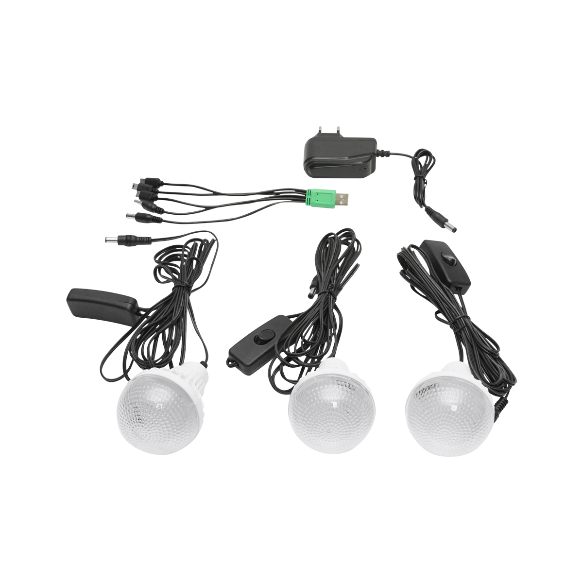 Kit iluminat portabil LED cu 3 becuri/proiector, panou solar si baterie 6V, 3Ah pentru pescuit camping GD-17 – imagine 6