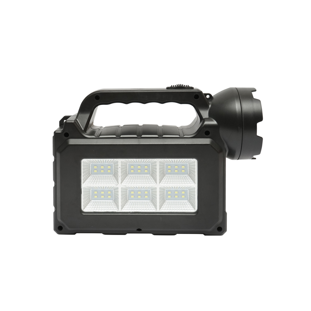 Kit iluminat portabil LED cu 3 becuri/proiector, radio FM, MP3, panou solar si baterie 3.7V, 4500 mAh pentru pescuit camping GD-P30FM – imagine 7