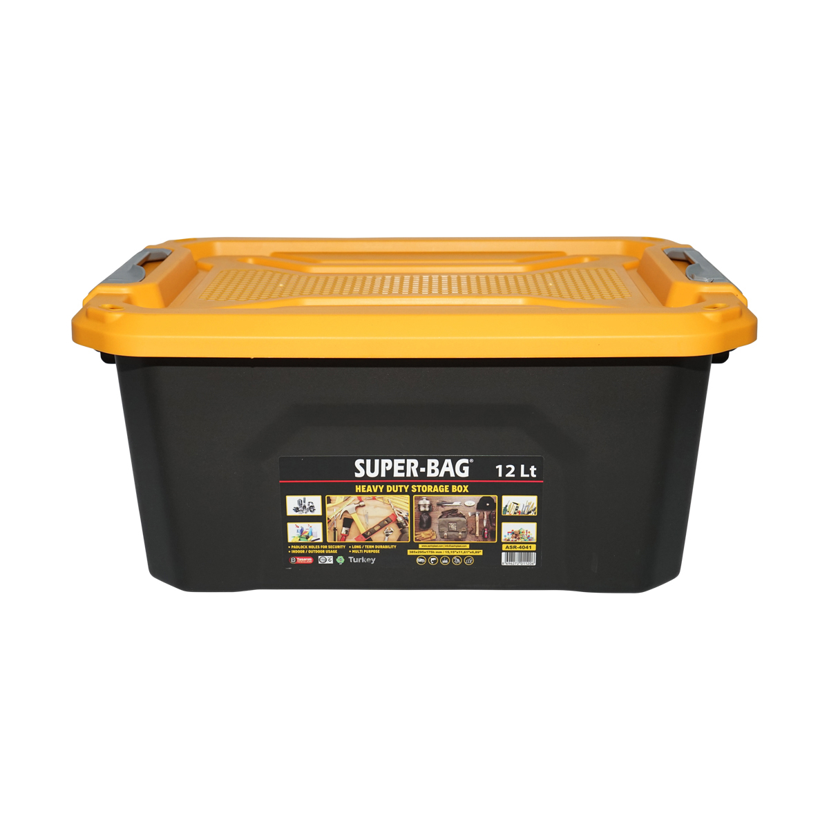Cutie, lada depozitare heavy duty 12L cu capac, galbena 385x295x175mm Breckner Germany