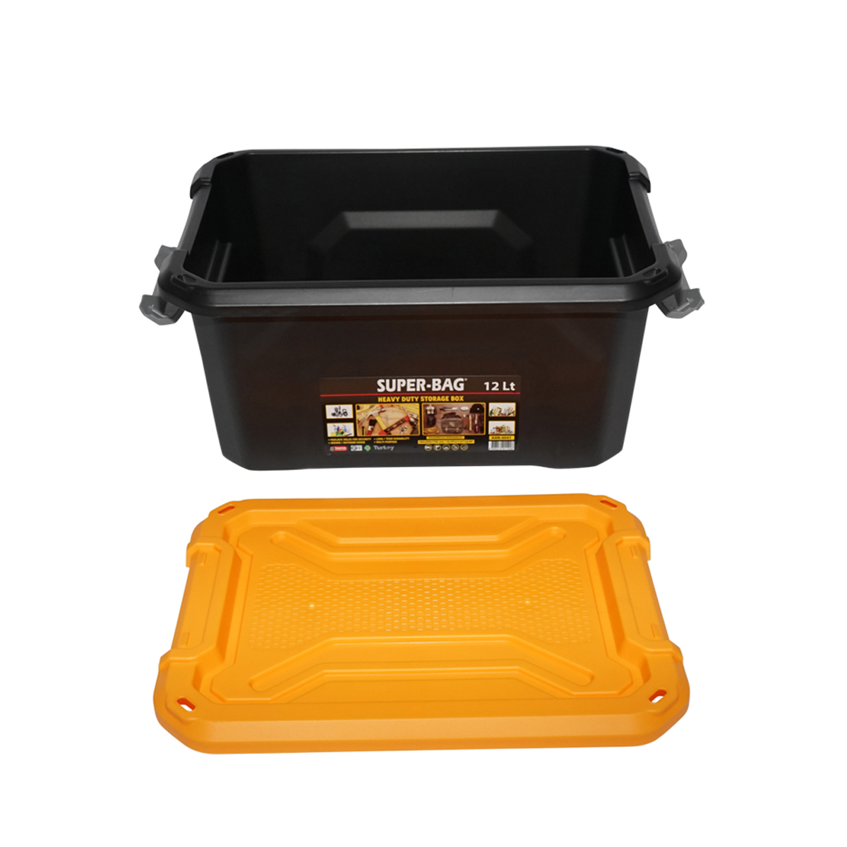 Cutie, lada depozitare heavy duty 12L cu capac, galbena 385x295x175mm Breckner Germany – imagine 4