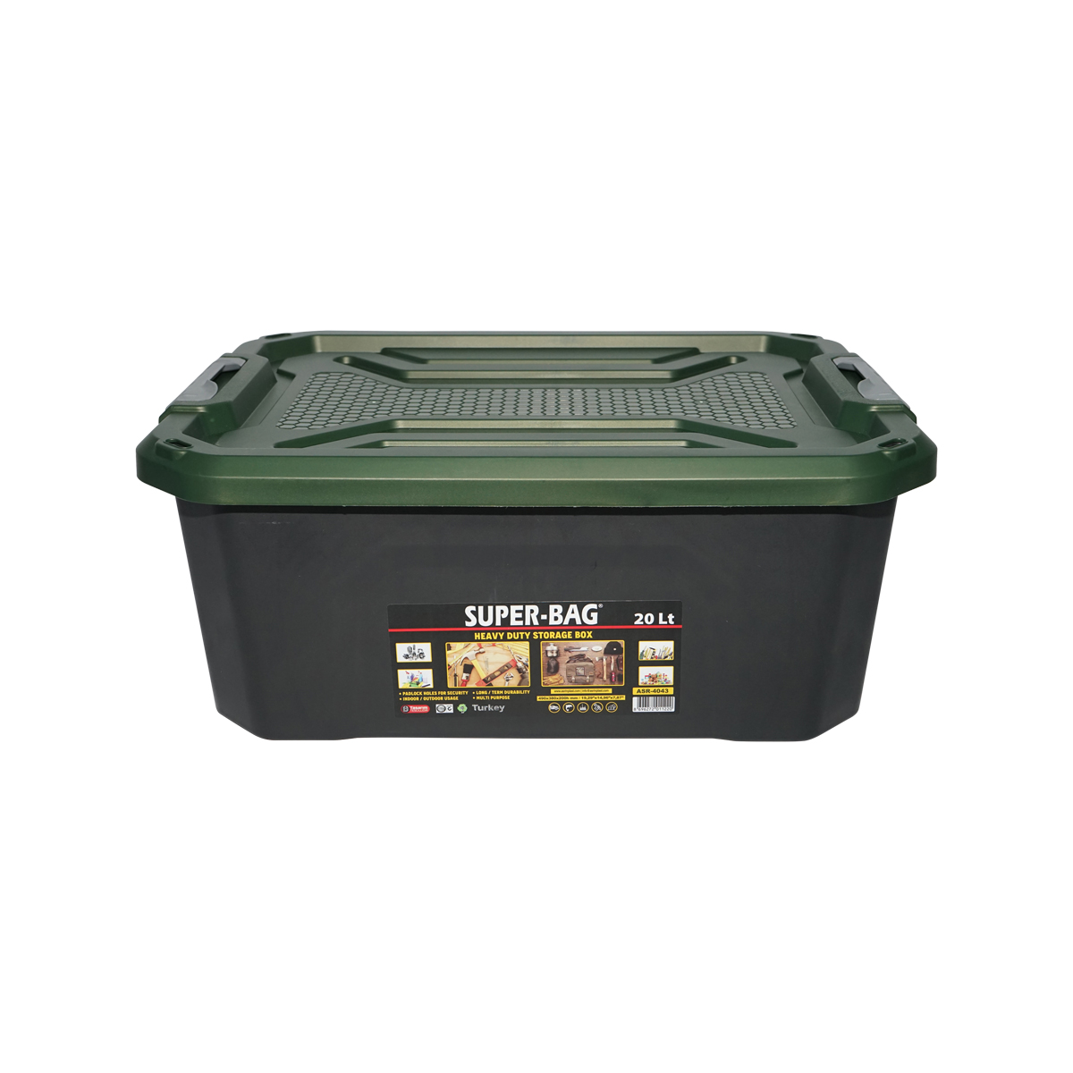 Cutie, lada depozitare heavy duty 20L cu capac, verde 490x380x200mm Breckner Germany