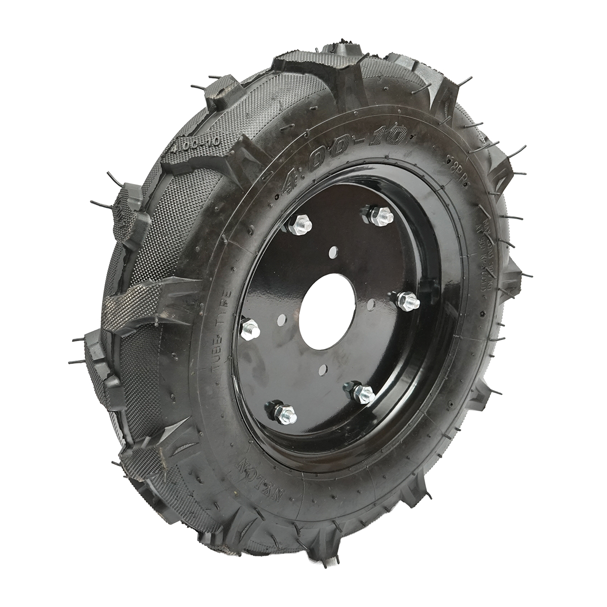 Roata completa 400/10 crampon 4PR cu janta neagra