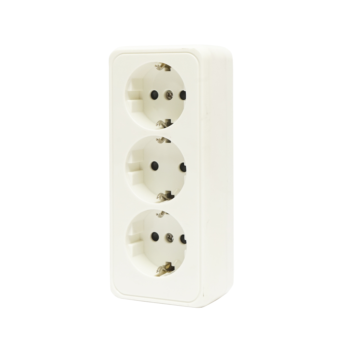 Priza Schuko cu 3 intrari, impamantare alba PT 16A, 250V aplicata cu protectie pentru copii Breckner Germany