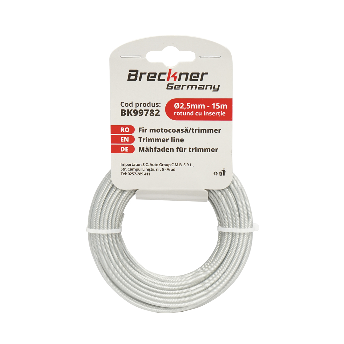 Fir rotund cu insertie metalica pentru motocoasa 2.5mmx15m Breckner Germany – imagine 2