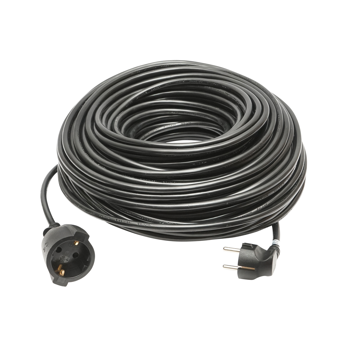 Cablu prelungitor pentru curent, lungime 50 metri cu priza si fisa tip Schuko 3x1.5mm negru 16A, 220V-250V Breckner Germany