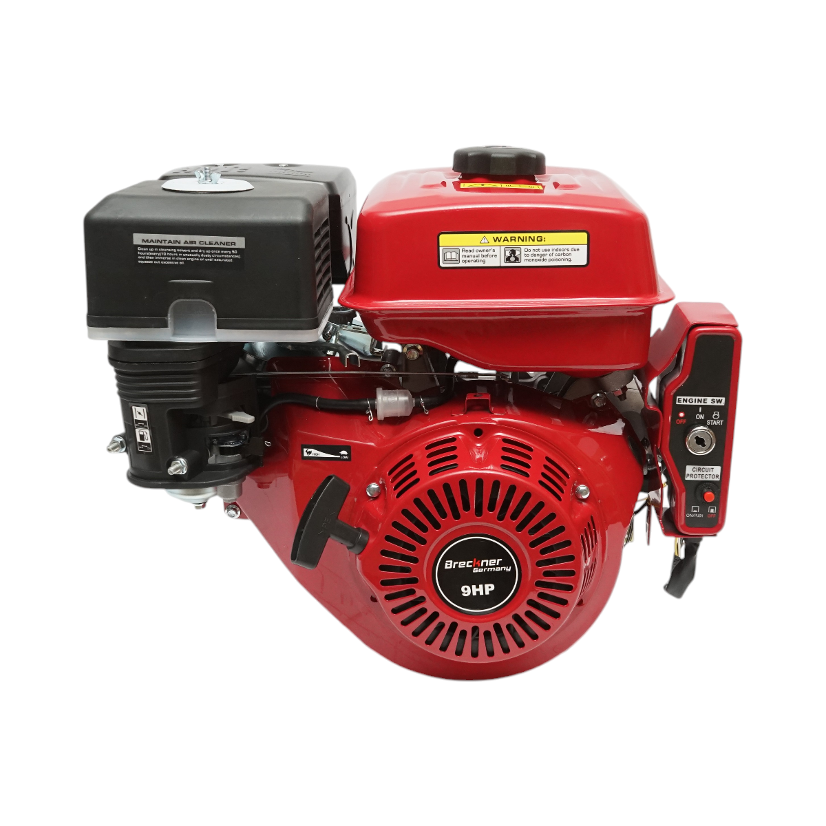 Motor pe benzina 9CP, 4 timpi cu protectie circuit, ax cu pana 25mm, pornire cheie/sfoara  Breckner Germany – imagine 3