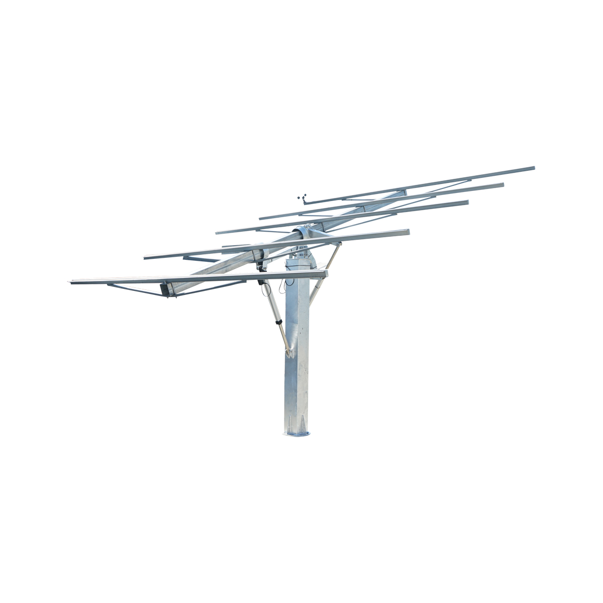 Sistem complet montare, structura tracker solar automat 4.7 KW, 8 panouri de 590W cu GPS si senzor vant Breckner Germany
