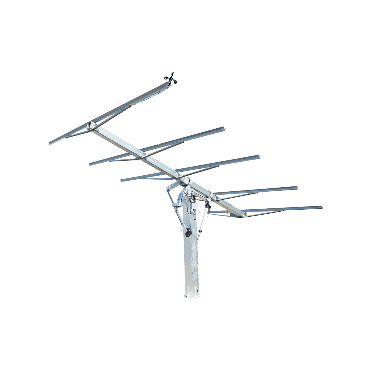 Sistem complet montare, structura tracker solar automat 4.7 KW, 8 panouri de 590W cu GPS si senzor vant Breckner Germany – imagine 4