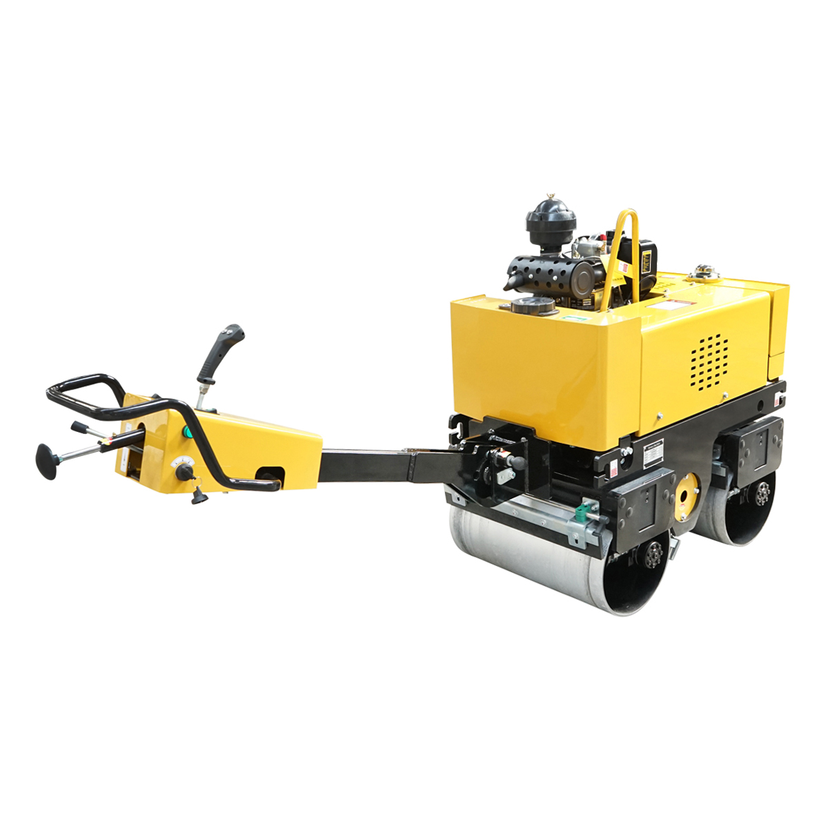 Cilindru compactor 800kg, cu tambur 2x635mm, motor 9CP diesel CF178, pornire electrica sau manuala – imagine 3