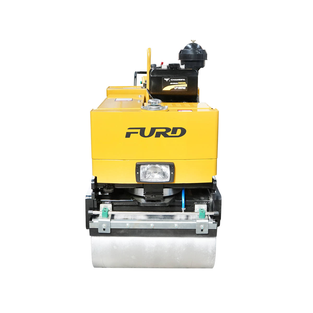 Cilindru compactor 800kg, cu tambur 2x635mm, motor 9CP diesel CF178, pornire electrica sau manuala – imagine 4