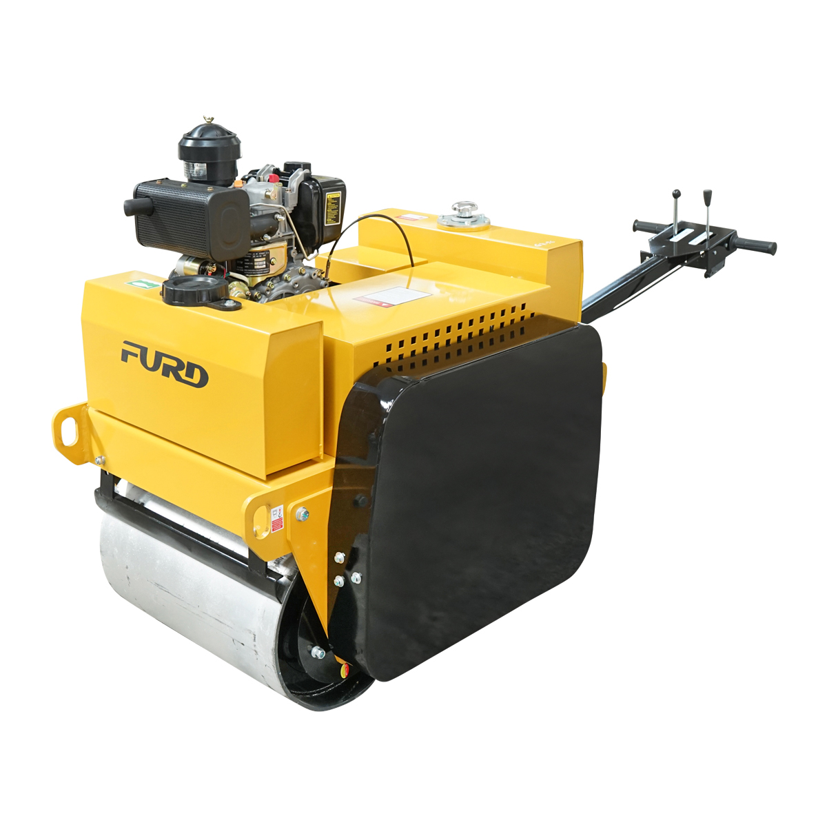 Cilindru compactor 550kg cu tamburi 2x600mm si motor diesel 6CP, CF178, pornire elctrica sau manuala – imagine 4