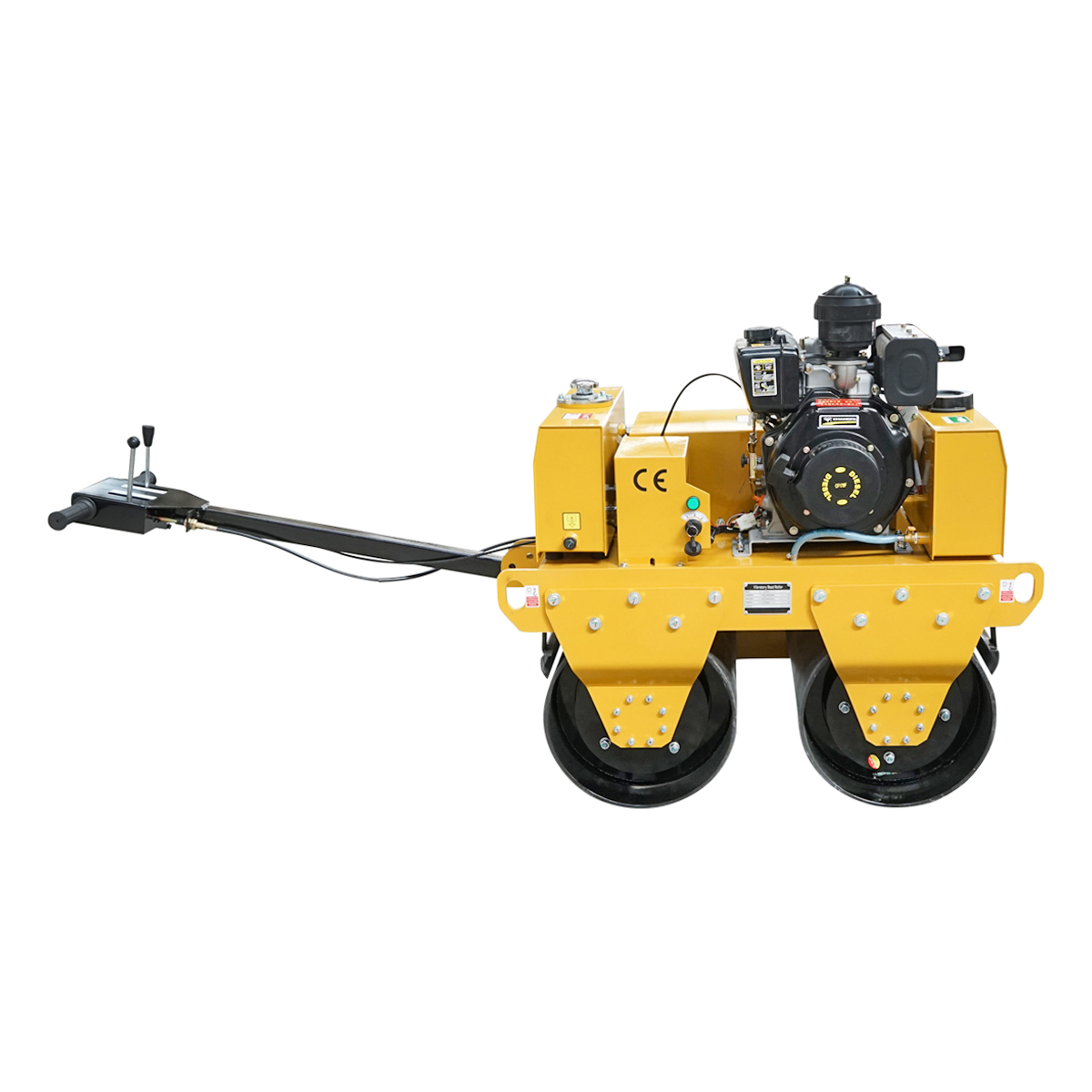Cilindru compactor 550kg cu tamburi 2x600mm si motor diesel 6CP, CF178, pornire elctrica sau manuala – imagine 5