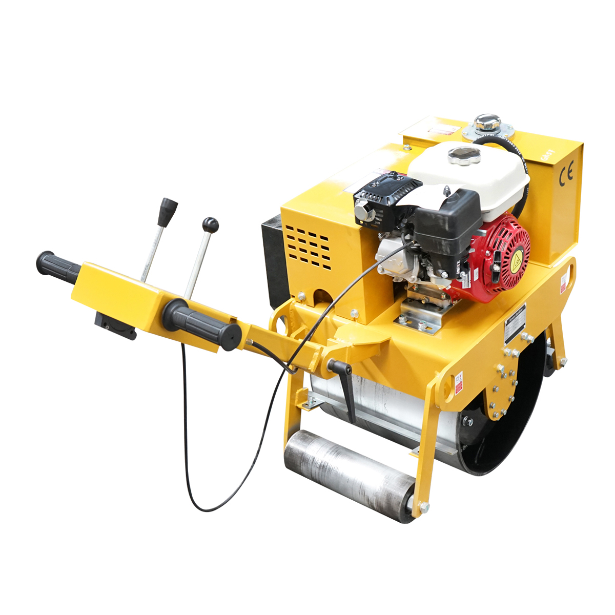 Cilindru compactor 200kg cu tamburi 450mm si motor benzina HONDA GX160 5.5CP, pornire manuala – imagine 3