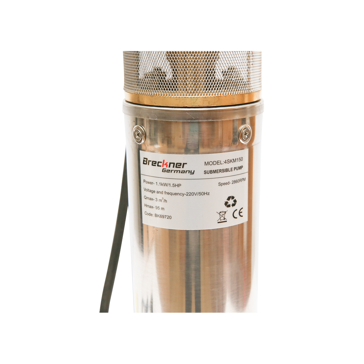 Pompa apa submersibila D100mm, 50l/min H50m, 220V, 750W cu panou de comanda 4SKM100 Breckner Germany – imagine 4