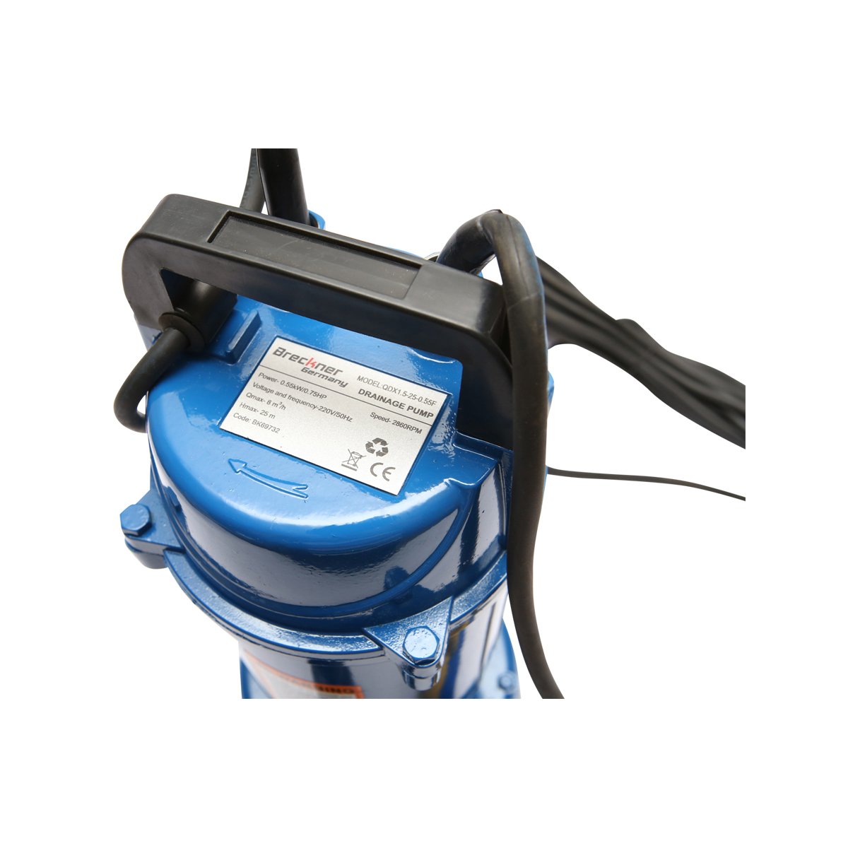 Pompa apa murdara, drenaj submersibila cu flotor 550W, 133L/min, adancime 20m, 220V, QDX1.5-25-0.55F Breckner Germany – imagine 4