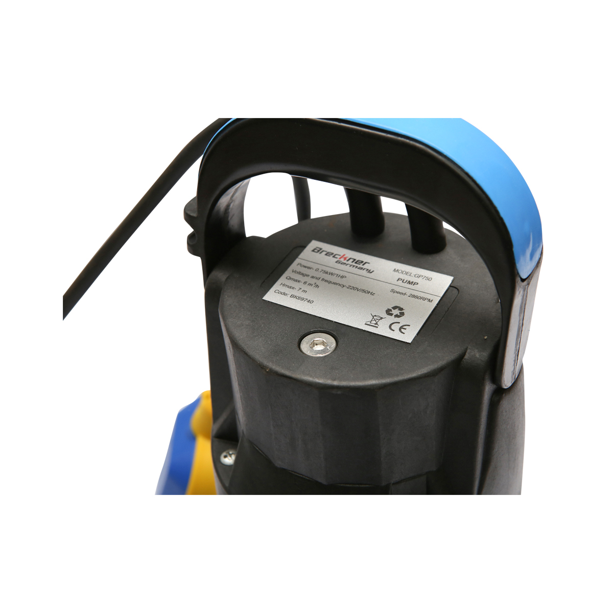 Pompa apa submersibila de gradina cu flotor, 750W, 100L/min, adancime 7m, 220V GP750 Breckner Germany – imagine 3