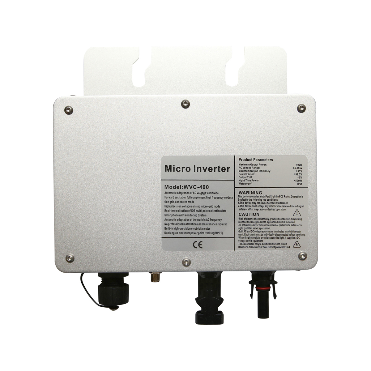 Microinvertor pentru panouri solare fotvoltaice 400W, 230V, WiFi, IP65, MPPT
