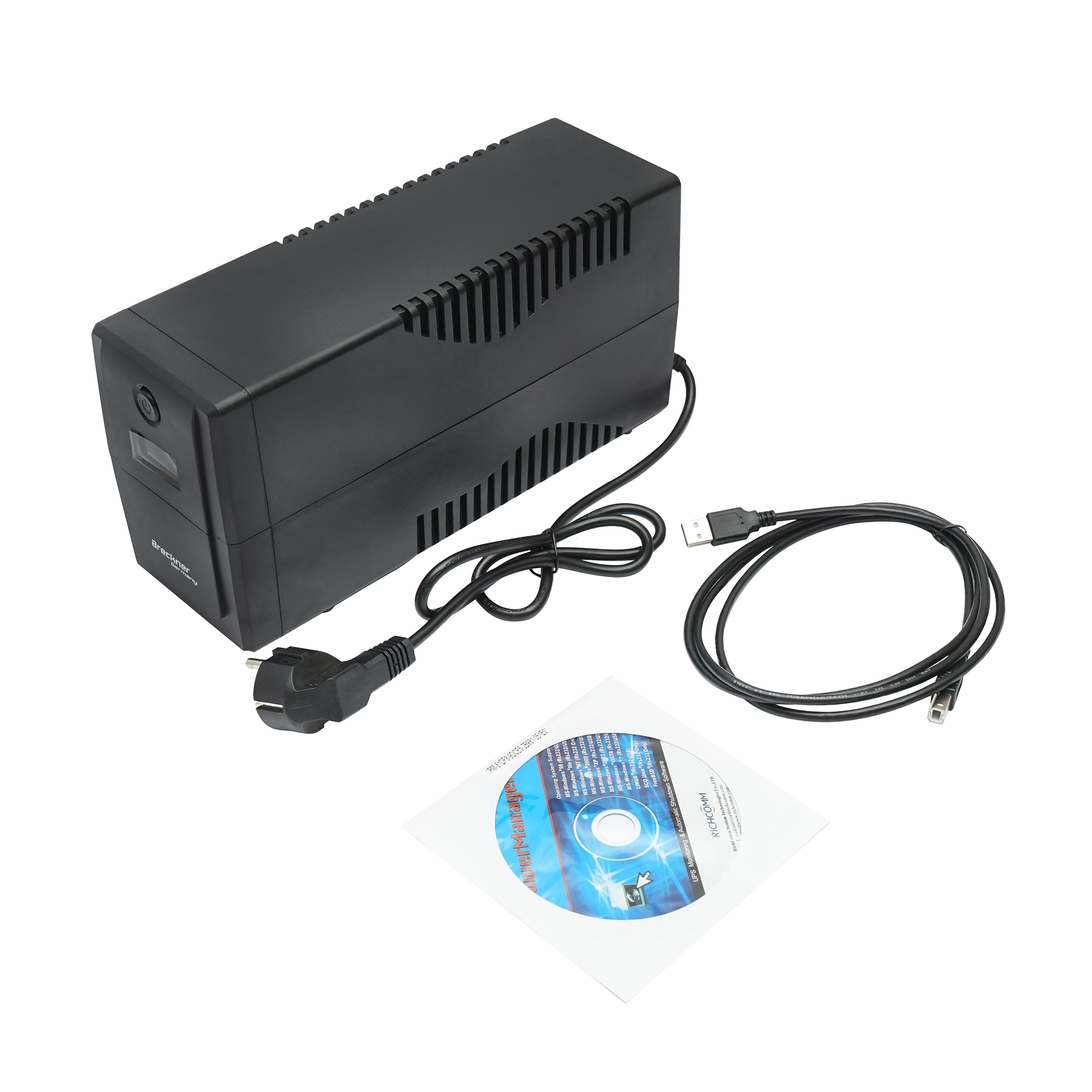UPS 800VA/480W cu baterie 9Ah si 2 prize schuko, LCD, USB, AVR Breckner Germany – imagine 3