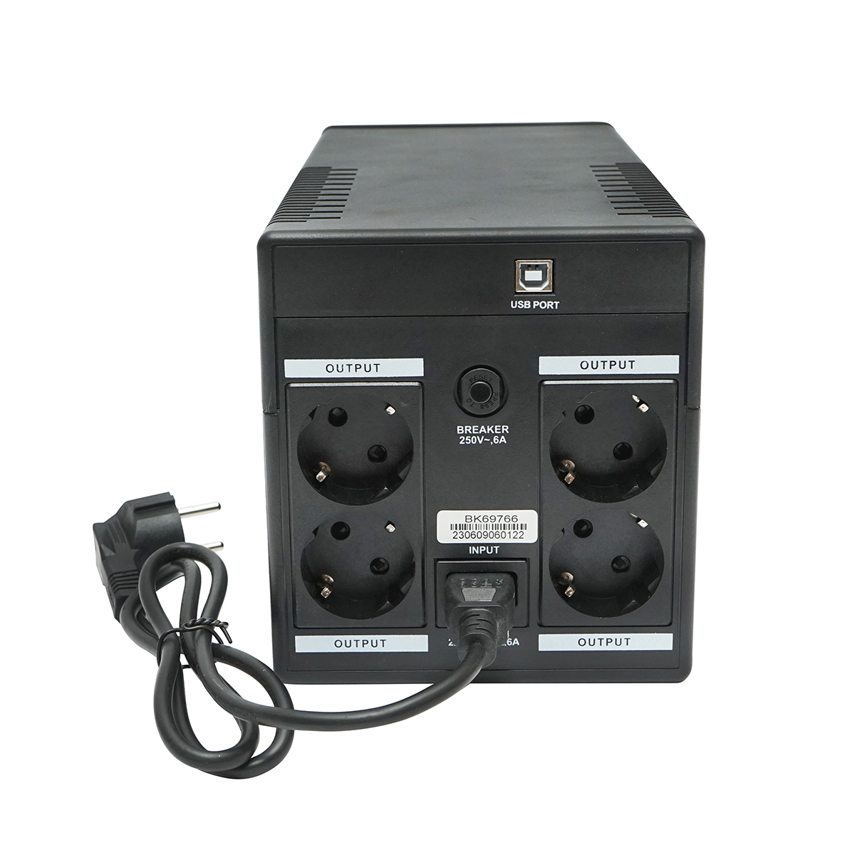 UPS 1000VA/600W cu baterii 2x7.5Ah si 4 prize schuko, LCD, USB Breckner Germany – imagine 2