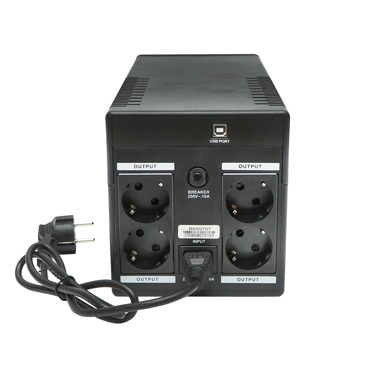 UPS 1500VA/900W cu baterii 2x9Ah si 4 prize schuko, LCD, USB, AVR Breckner Germany – imagine 5