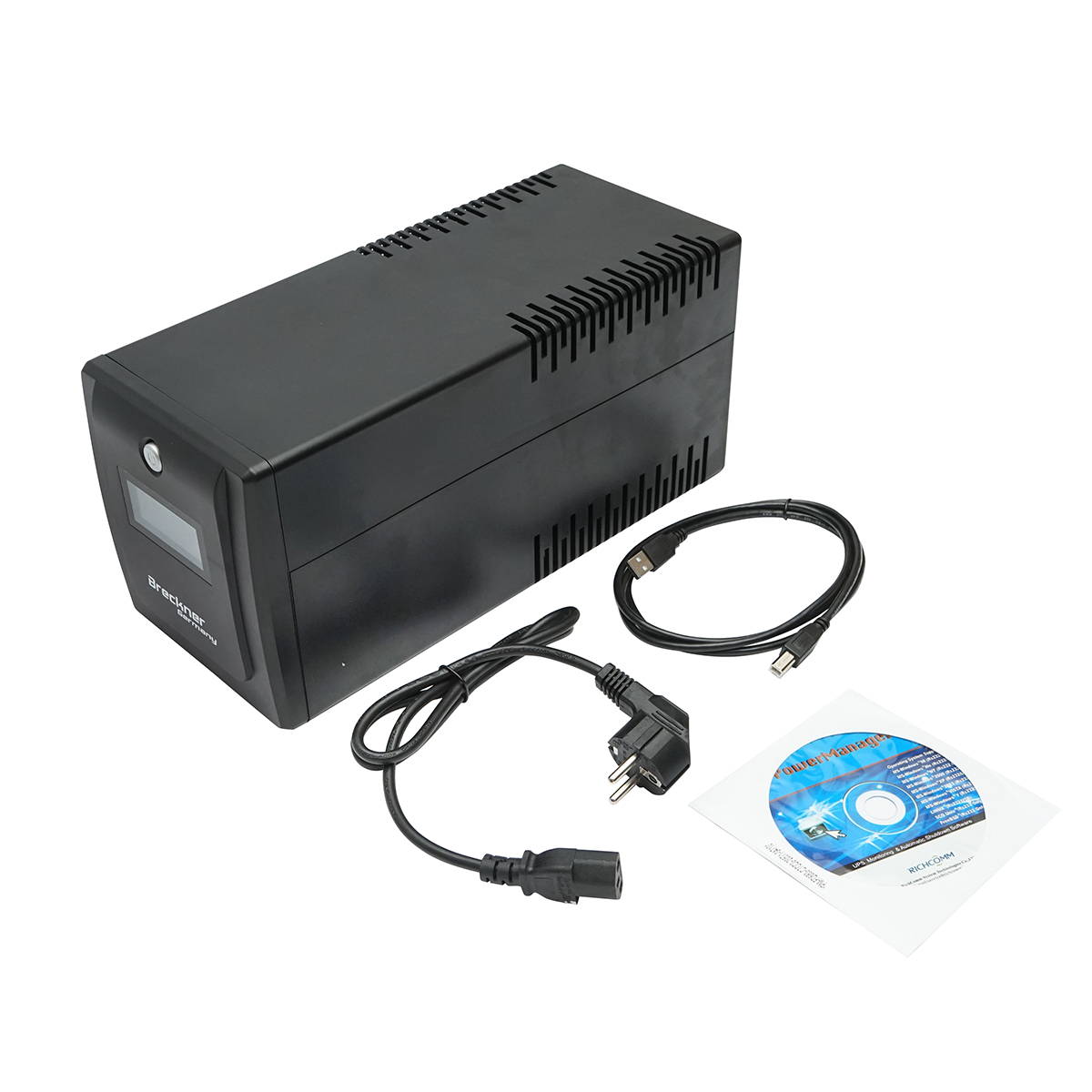 UPS 1500VA/900W cu baterii 2x9Ah si 4 prize schuko, LCD, USB, AVR Breckner Germany – imagine 6