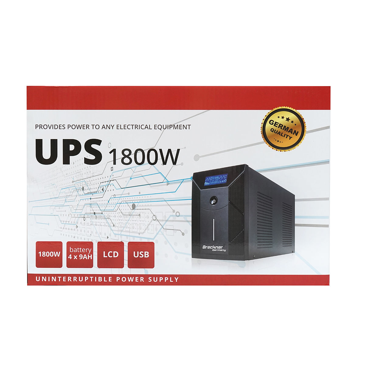 UPS 3000VA/1800W cu baterii 4x9Ah si 3 prize shuko, LCD, USB, AVR Breckner Germany – imagine 3