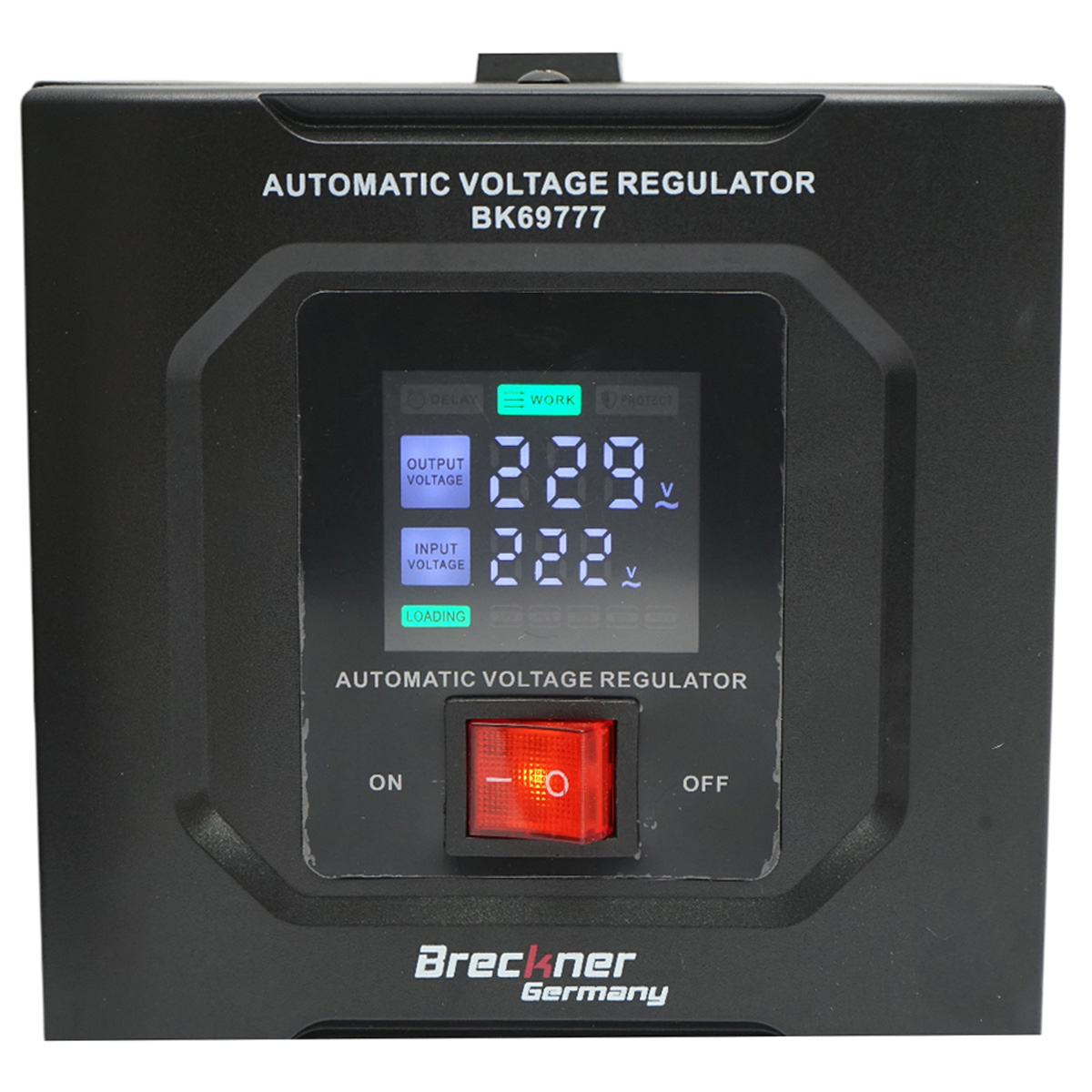 Stabilizator automat de tensiune 2000VA, 1200W, 140-250VAC cu releu monofazat, 2 prize Schuko 230V, afisaj LCD Breckner Germany – imagine 6