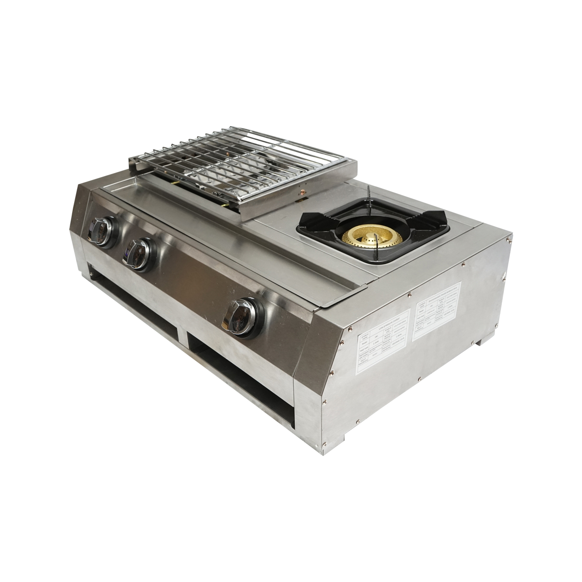 Gratar camping cu grill 2 arzatoare si 1 zona de gatit 676x400x185mm – imagine 2