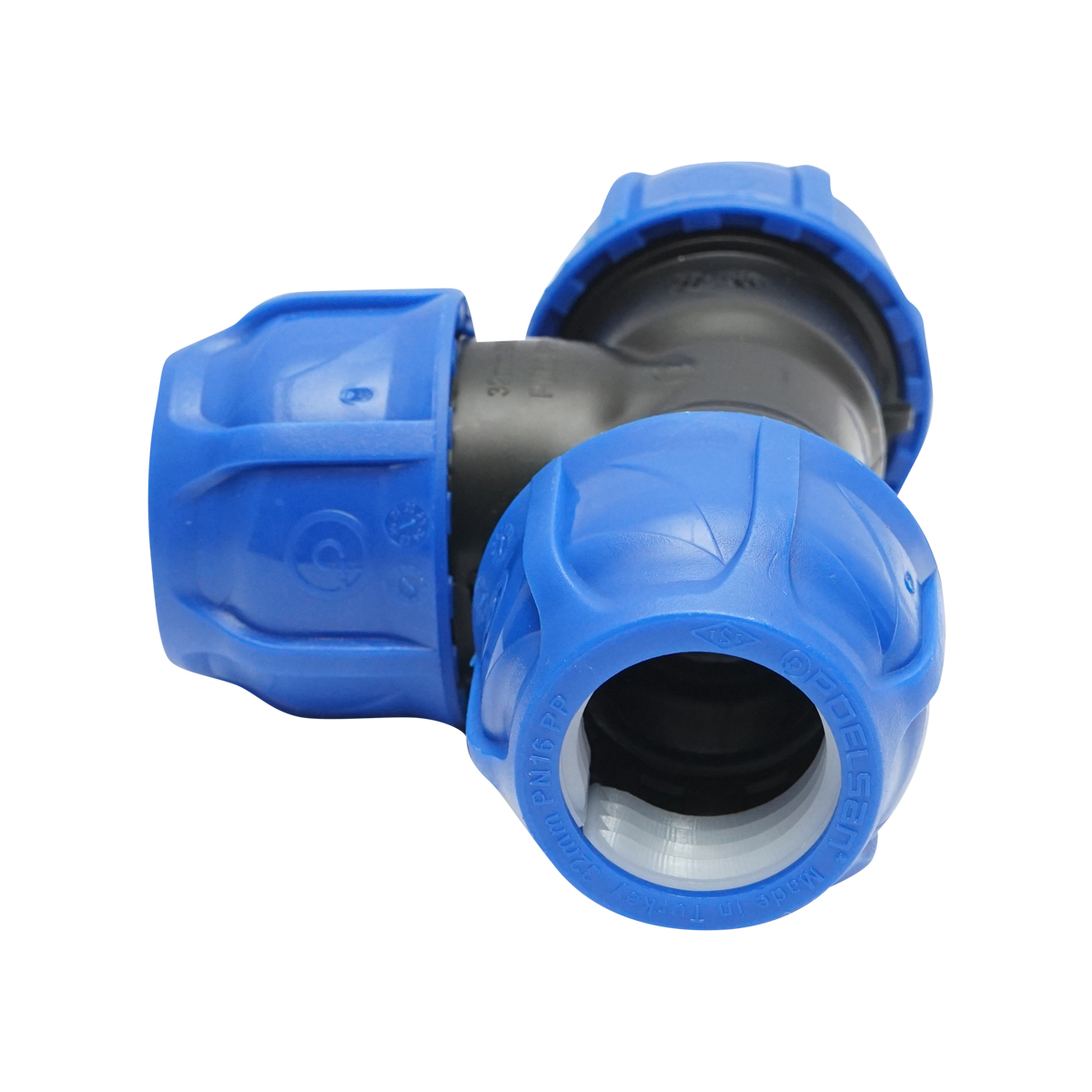 Teu compresiune egal D32x32x32mm max 16bar pentru sisteme irigatie PEHD – imagine 3